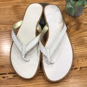 Coach White Leather Sandals 8 1/2